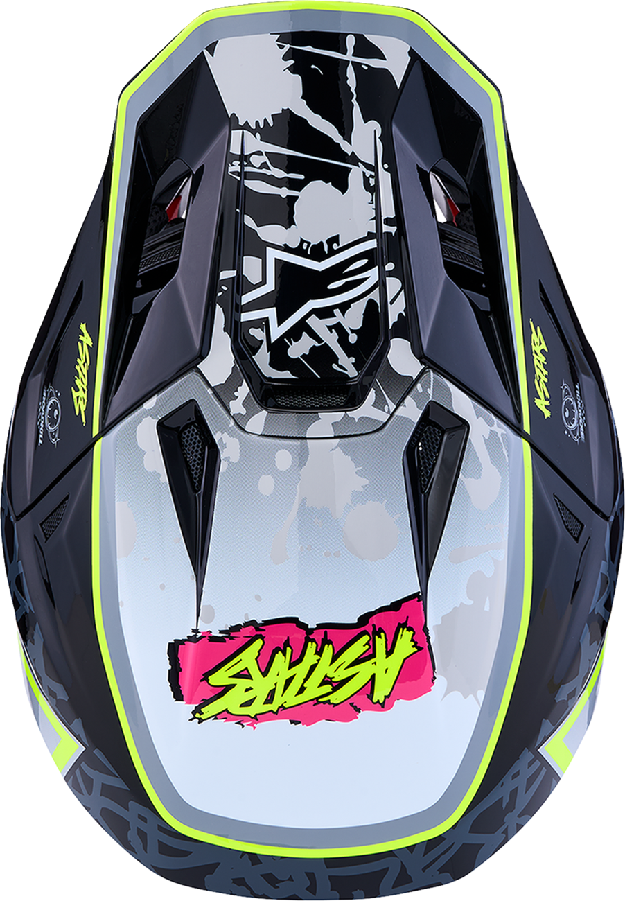 ALPINESTARS SM7 Helmet - Blaster - Black/Gray/White/Yellow Fluo - Large 8301627-1697-L