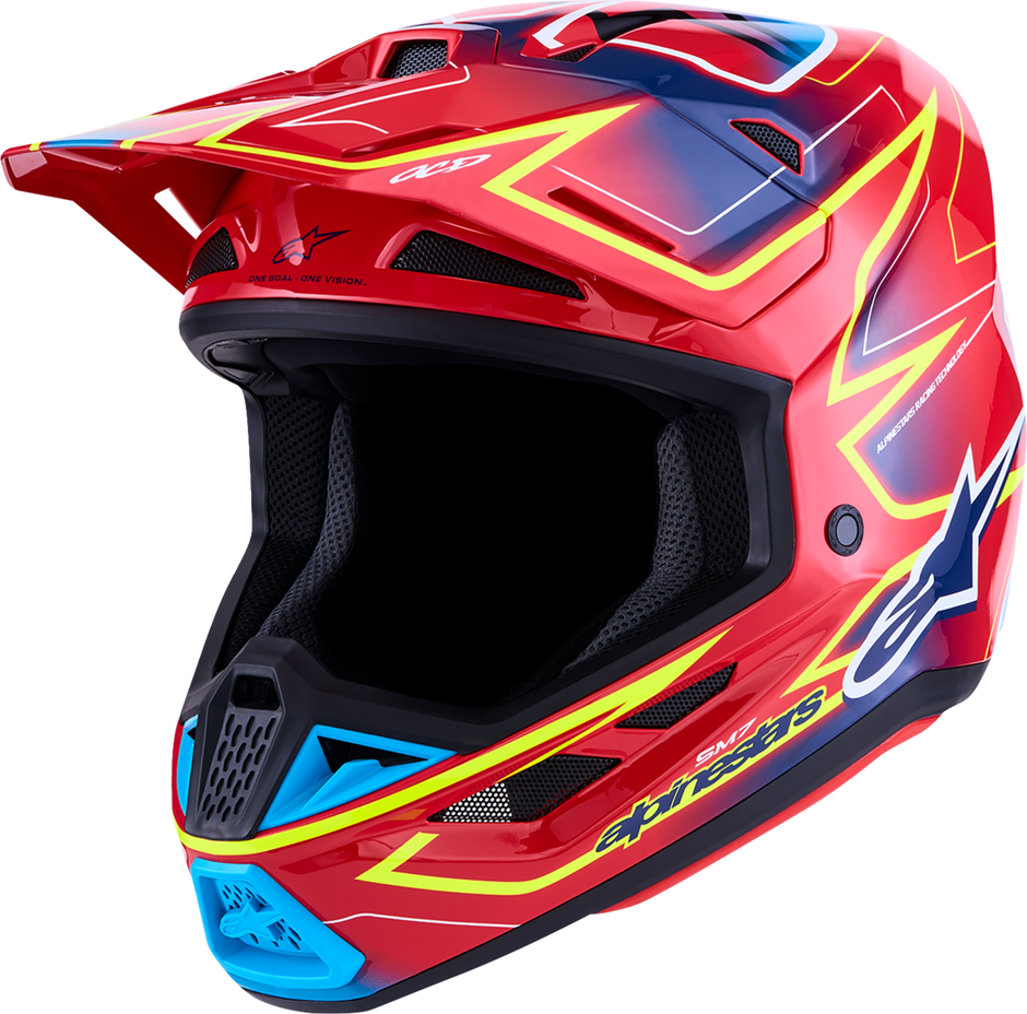 ALPINESTARS SM7 Helmet - Cast - Red/Yellow Fluo/Blue - 2XL 8302626-3226-2X