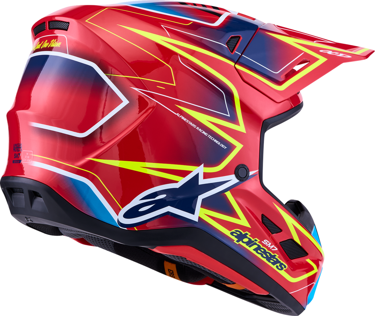 ALPINESTARS SM7 Helmet - Cast - Red/Yellow Fluo/Blue - XS 8302626-3226-XS