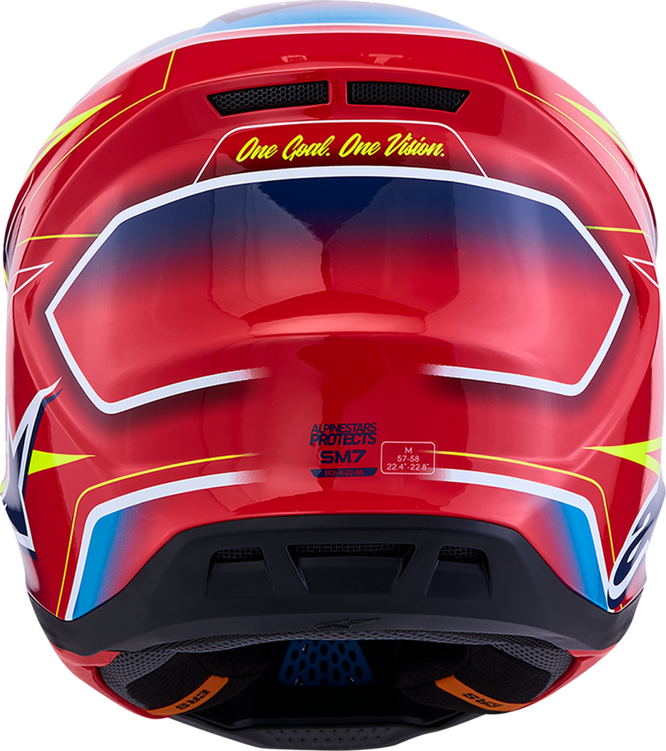 ALPINESTARS SM7 Helmet - Cast - Red/Yellow Fluo/Blue - 2XL 8302626-3226-2X