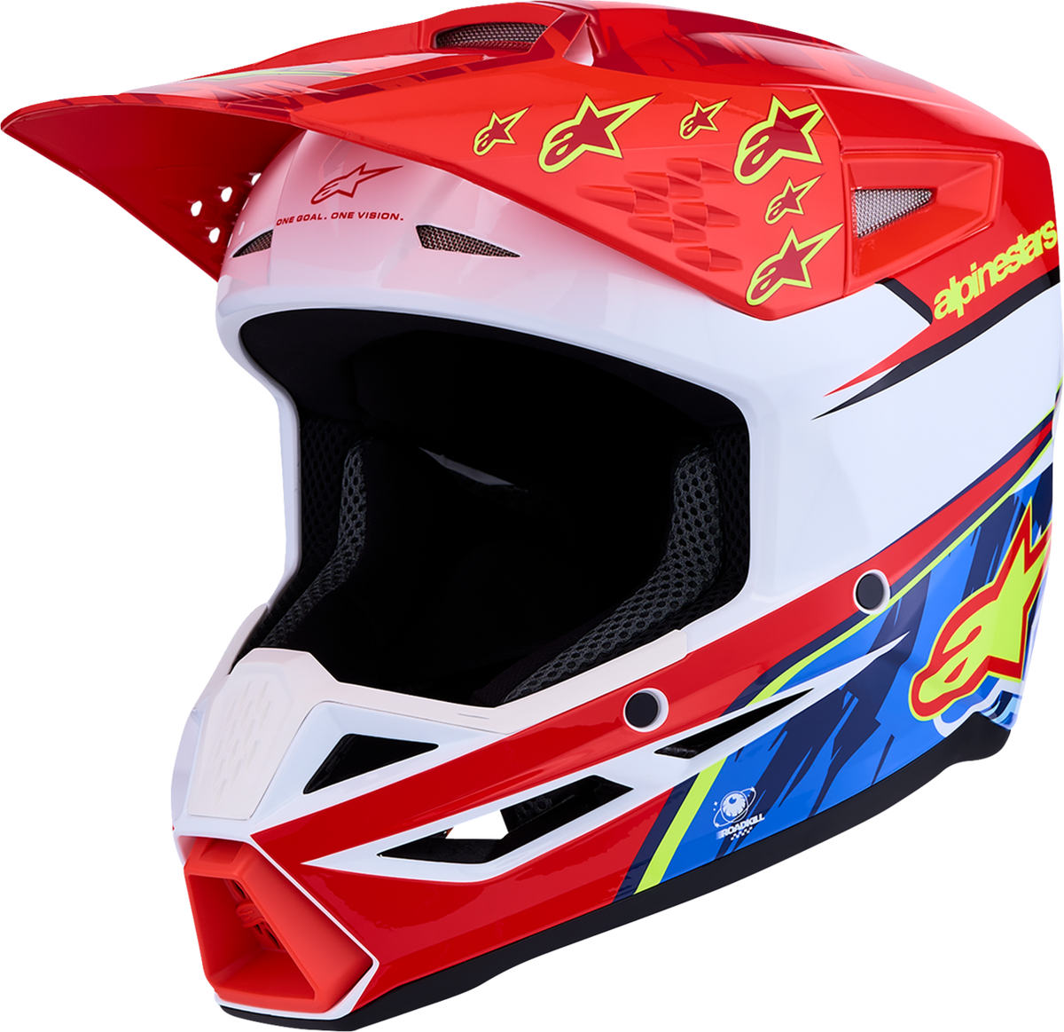 ALPINESTARS Youth SM3 Helmet - Falcon - Red Fluo/White/Blue/Yellow Fluo - Large 8301327-3206- YL