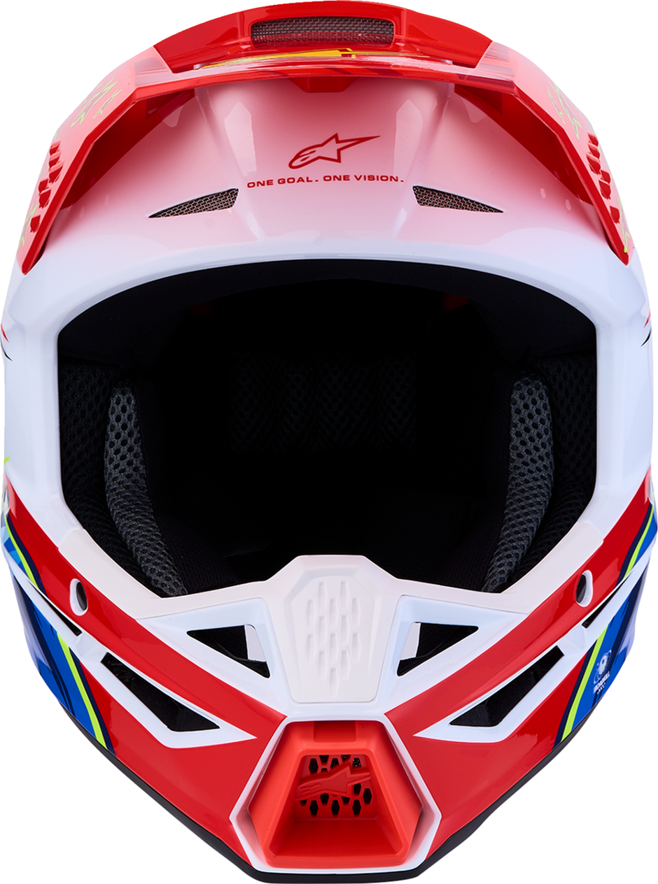 ALPINESTARS Youth SM3 Helmet - Falcon - Red Fluo/White/Blue/Yellow Fluo - Large 8301327-3206- YL