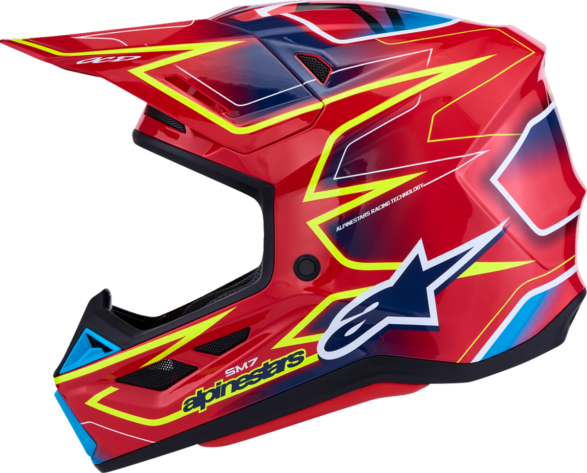 ALPINESTARS SM7 Helmet - Cast - Red/Yellow Fluo/Blue - 2XL 8302626-3226-2X