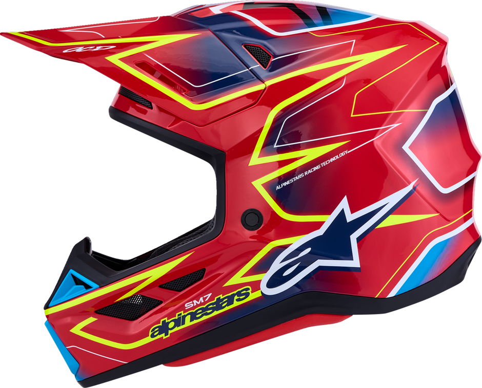 ALPINESTARS SM7 Helmet - Cast - Red/Yellow Fluo/Blue - 2XL 8302626-3226-2X
