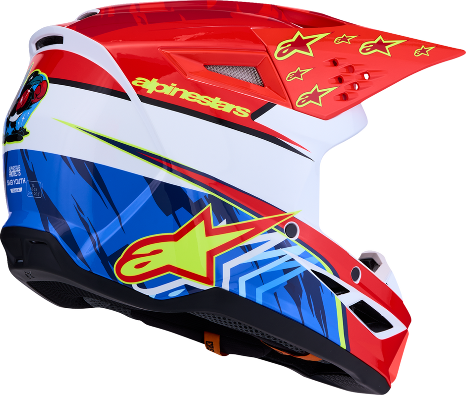 ALPINESTARS Youth SM3 Helmet - Falcon - Red Fluo/White/Blue/Yellow Fluo - Large 8301327-3206- YL