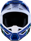 ALPINESTARS Youth SM3 Helmet - Falcon - Blue/White/Black/Pink Fluo - Medium 8301327-7347- YM