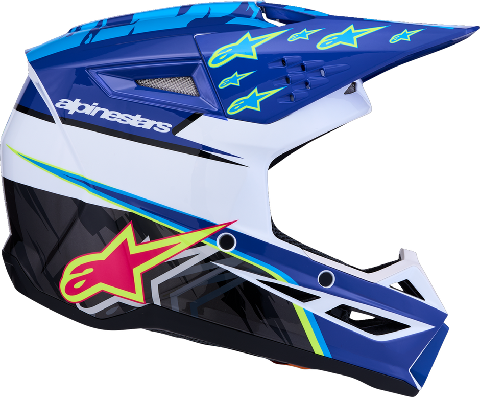 ALPINESTARS Youth SM3 Helmet - Falcon - Blue/White/Black/Pink Fluo - Medium 8301327-7347- YM