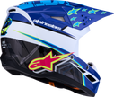 ALPINESTARS Youth SM3 Helmet - Falcon - Blue/White/Black/Pink Fluo - Medium 8301327-7347- YM