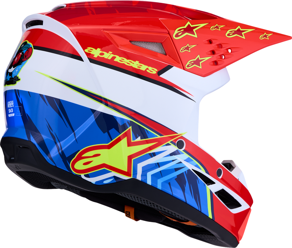 ALPINESTARS SM3 Helmet - Falcon - Red Fluo/White/Blue/Yellow Fluo - Medium 8300927-3206-M