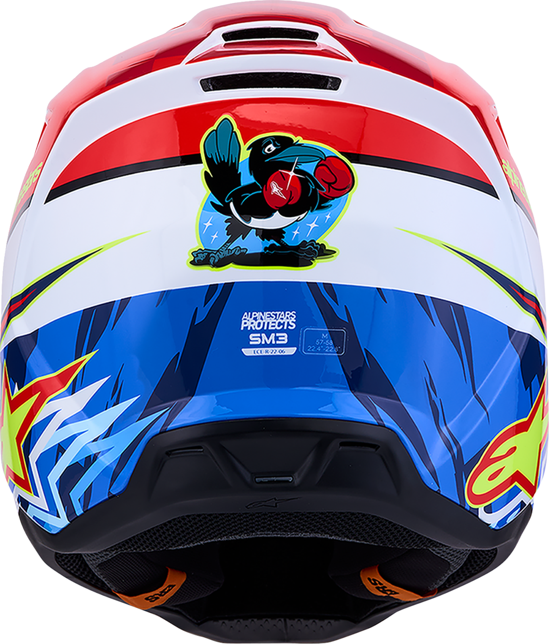 ALPINESTARS SM3 Helmet - Falcon - Red Fluo/White/Blue/Yellow Fluo - Medium 8300927-3206-M