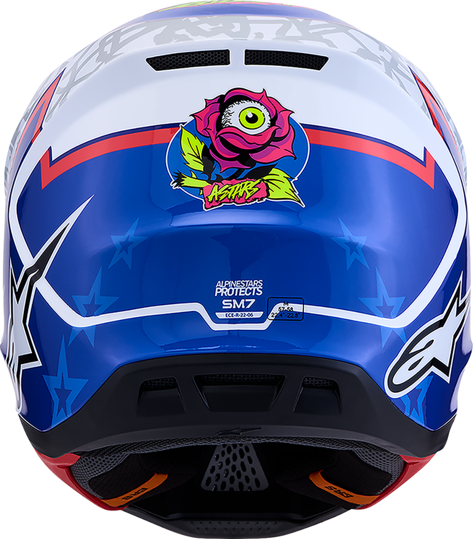 ALPINESTARS SM7 Helmet - Blaster - White/Blue/Red - Small 8301627-2217-S