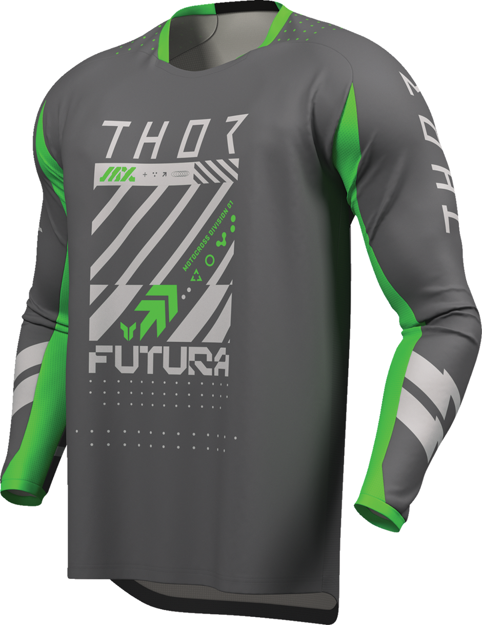 THOR Lauchmode Futura Jersey - Charcoal/Green - XL 2910-8899