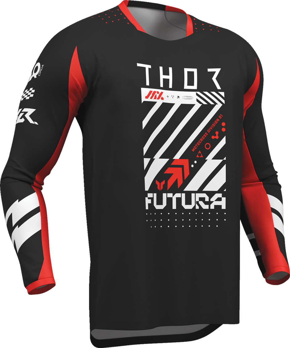 THOR Youth Launchmode Futura Jersey - Black/Red - Large 2912-2759