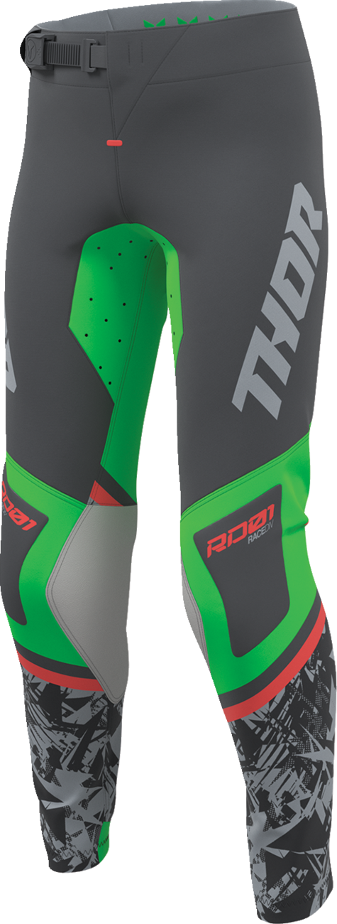 THOR Youth Sportsmode Punk'd Pants - Charcoal/Green - US 26 2903-2736