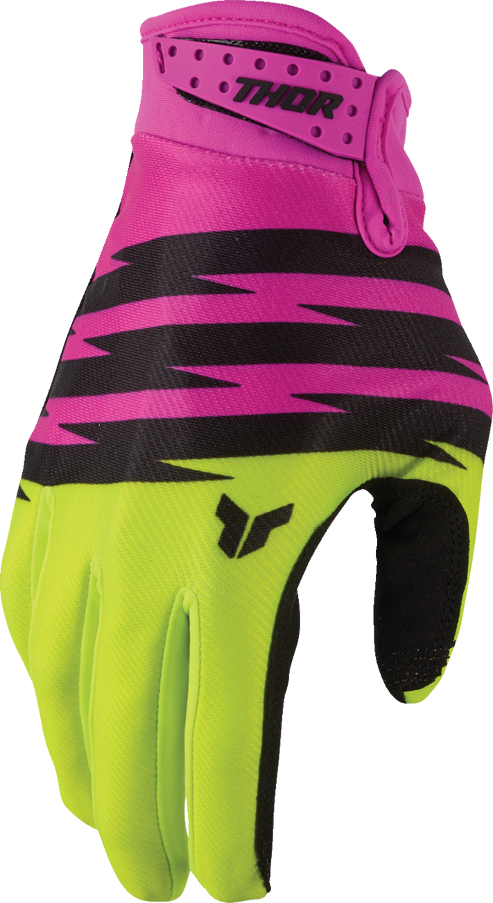 THOR Youth Launchmode Shockie Gloves - Acid/Fuchsia - XS 3332-2306
