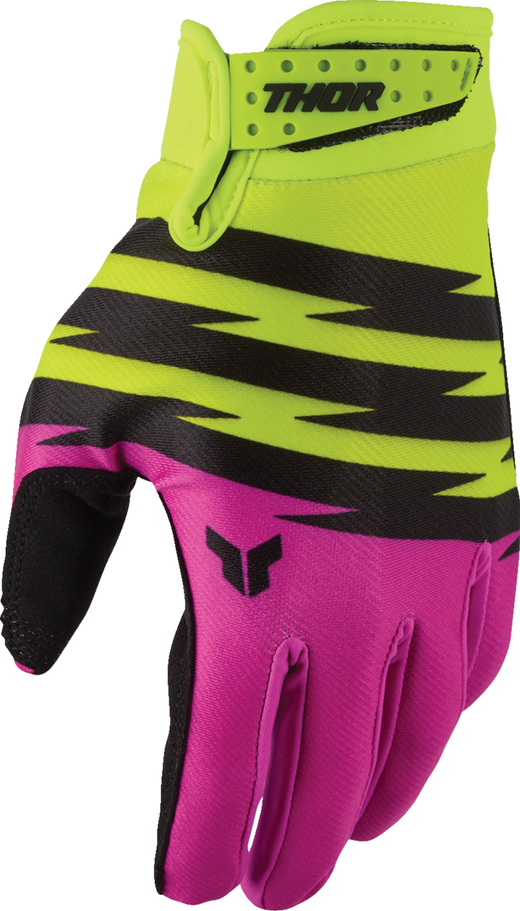 THOR Youth Launchmode Shockie Gloves - Acid/Fuchsia - XS 3332-2306