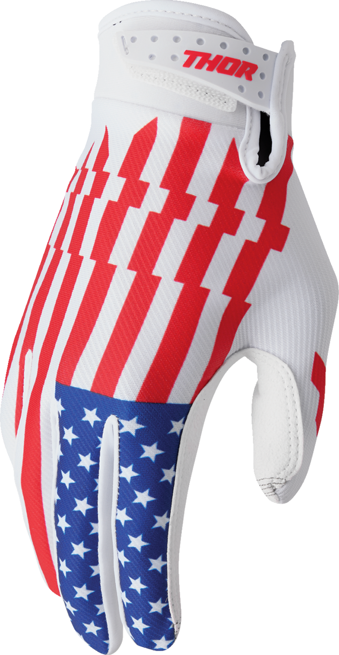 THOR Youth Launchmode Patriot Gloves - Red/White/Blue - Small 3332-2302