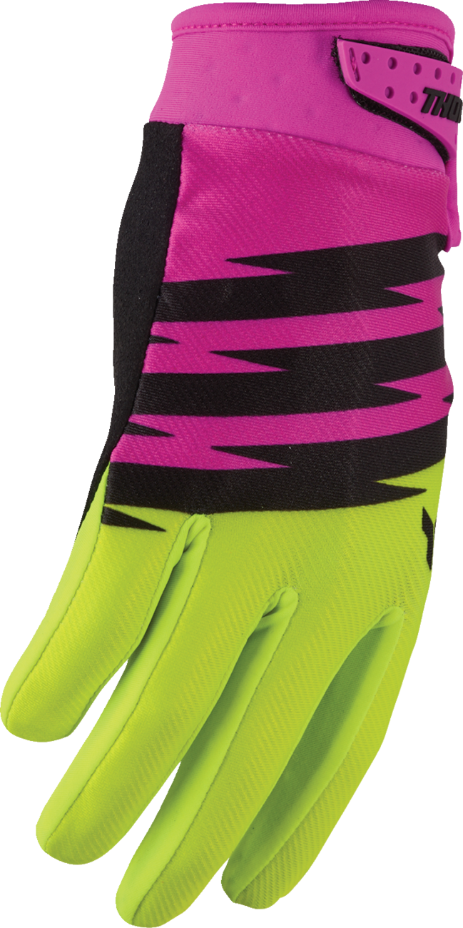 THOR Youth Launchmode Shockie Gloves - Acid/Fuchsia - Small 3332-2307