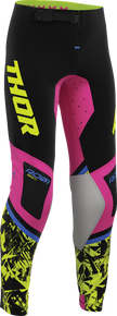 THOR Youth Sportsmode Punk'd Pants - Black/Fuchsia - US 24 2903-2731