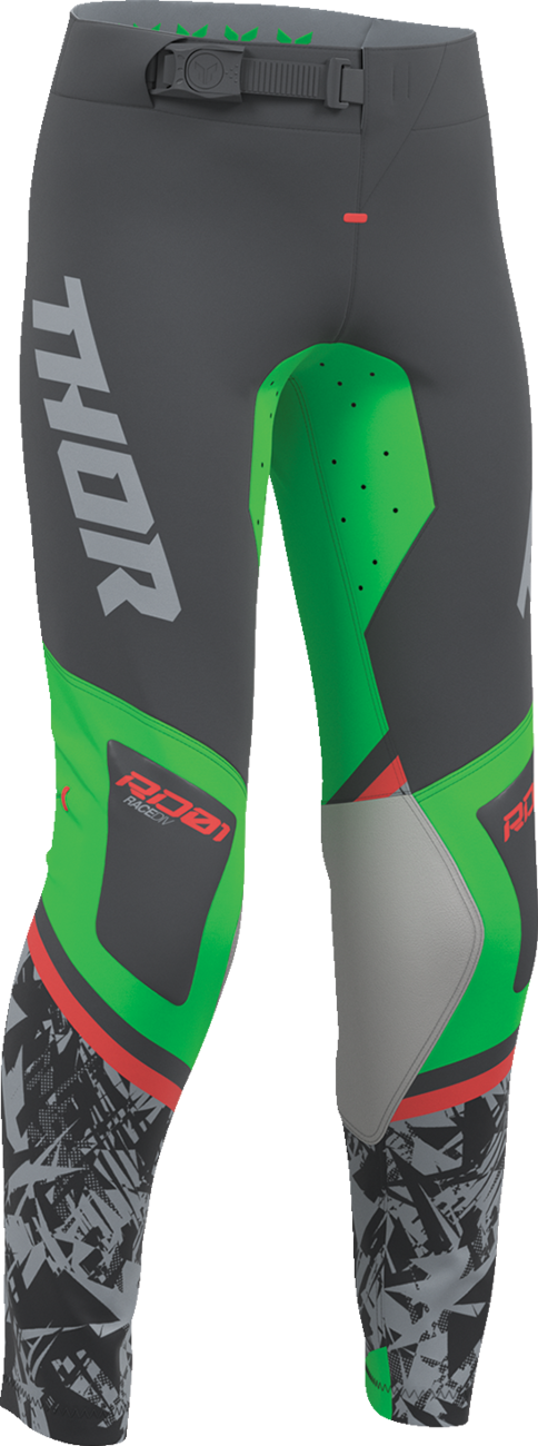 THOR Youth Sportsmode Punk'd Pants - Charcoal/Green - US 24 2903-2735