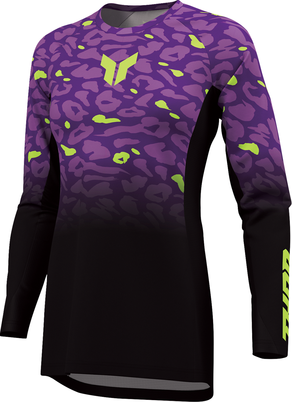 THOR Women's Launchmode Spotted Jersey - Black/Purple - Medium 2911-0401
