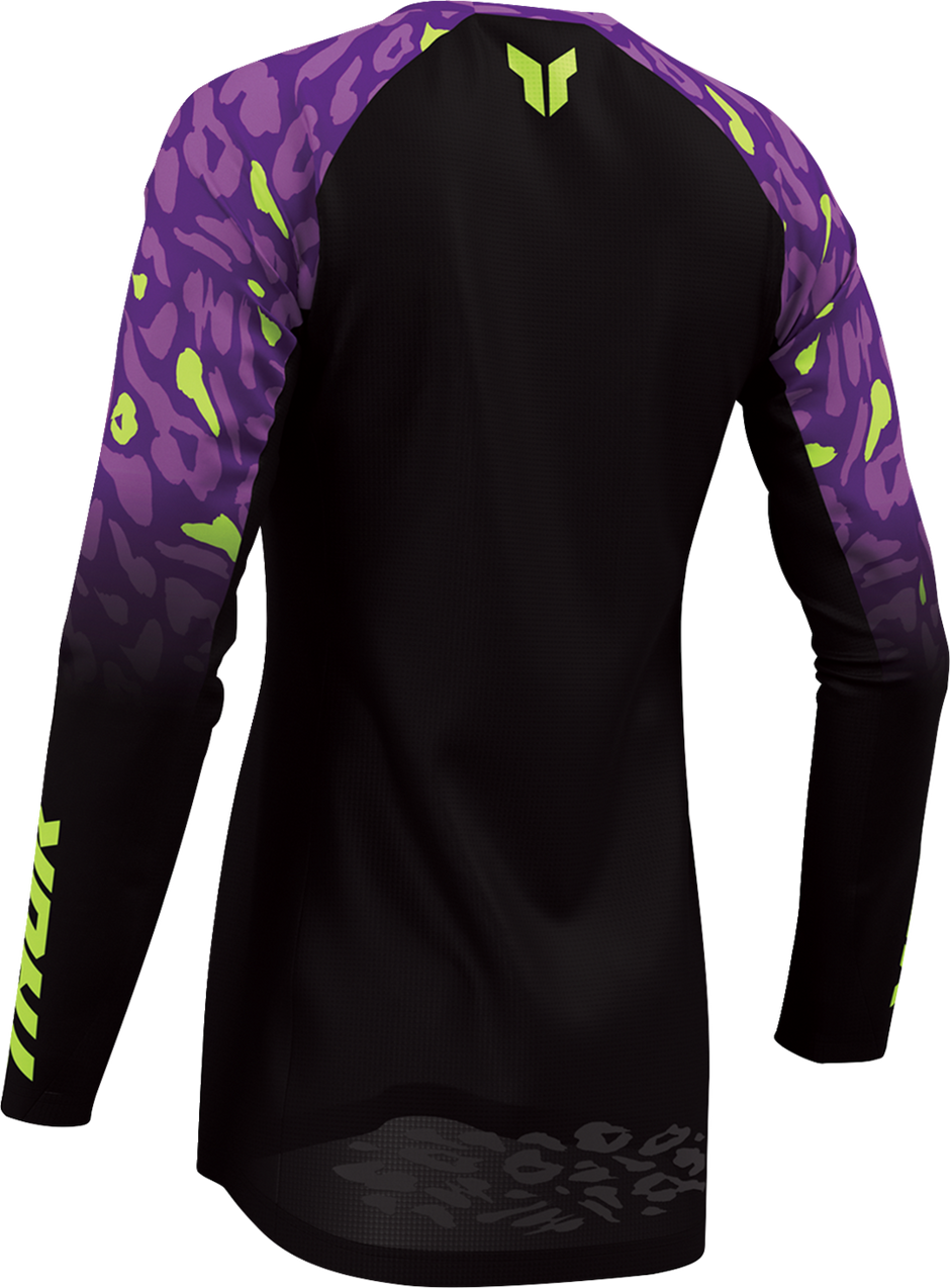 THOR Women's Launchmode Spotted Jersey - Black/Purple - Large 2911-0402
