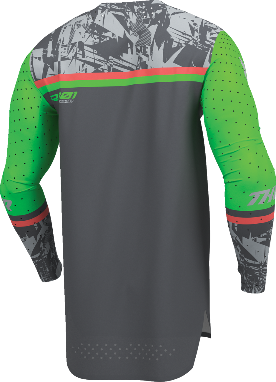 THOR Sportmode Punk'd Jersey - Charcoal/Green - Large 2910-8863