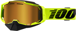 Armega Snowmobile Goggle Neon Ylw W/ Gld Mirror Lens
