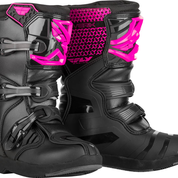 Youth Maverik Boots Pink/Black Sz 02