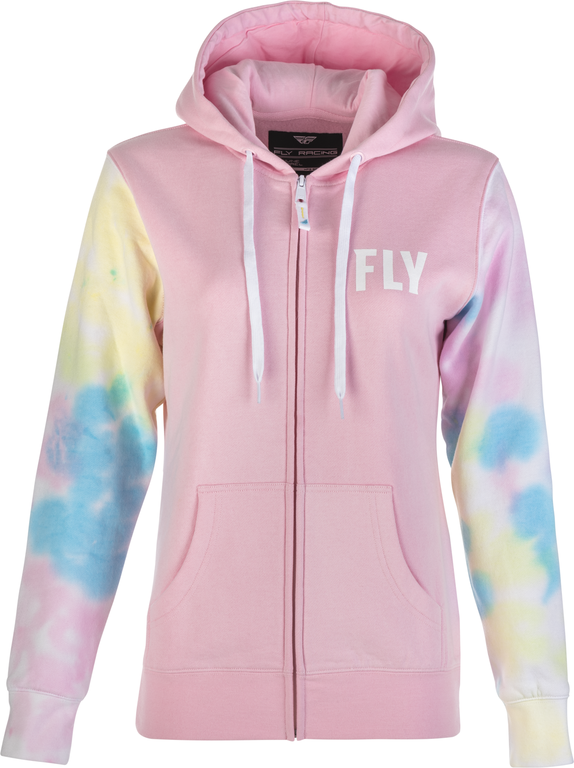 Women's Fly Tie Dye Zip Up Hoodie Pink/Yellow/Blue Xl