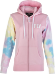 Women's Fly Tie Dye Zip Up Hoodie Pink/Yellow/Blue Xl