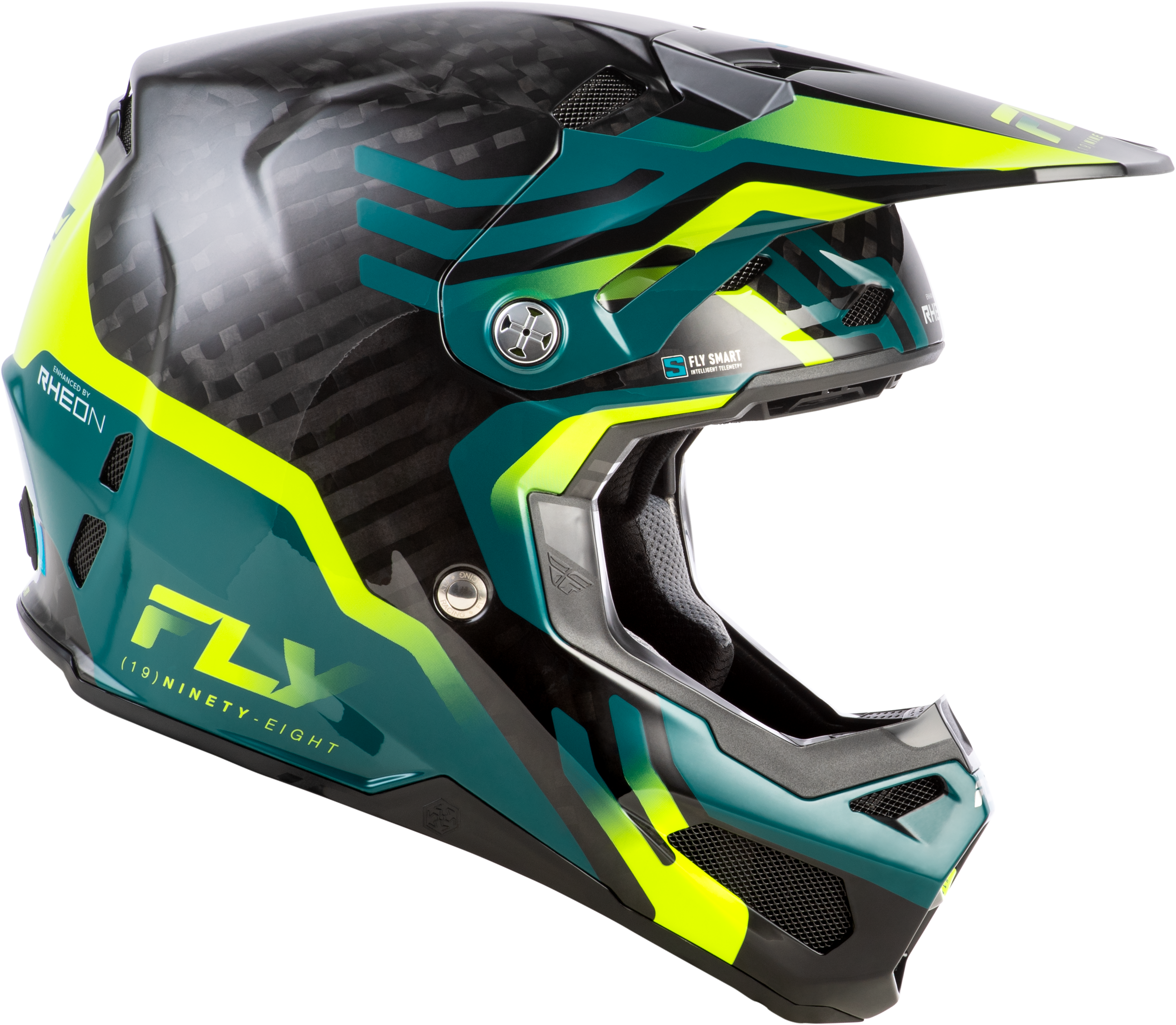 Formula S Carbon Byte Helmet Black Carbon/Teal/Lime 2x