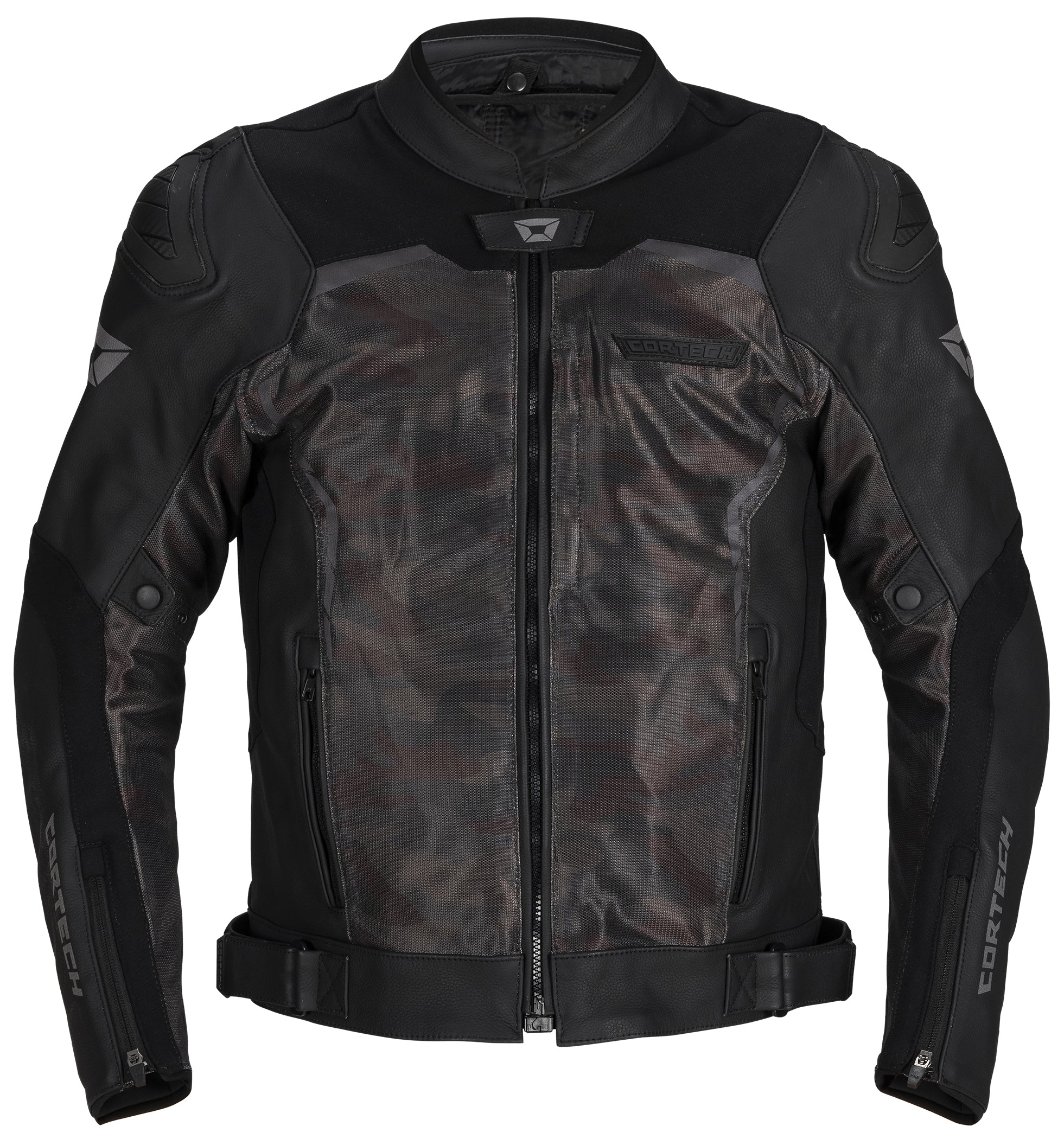VADER LEATHER JKT BK/CAM MED