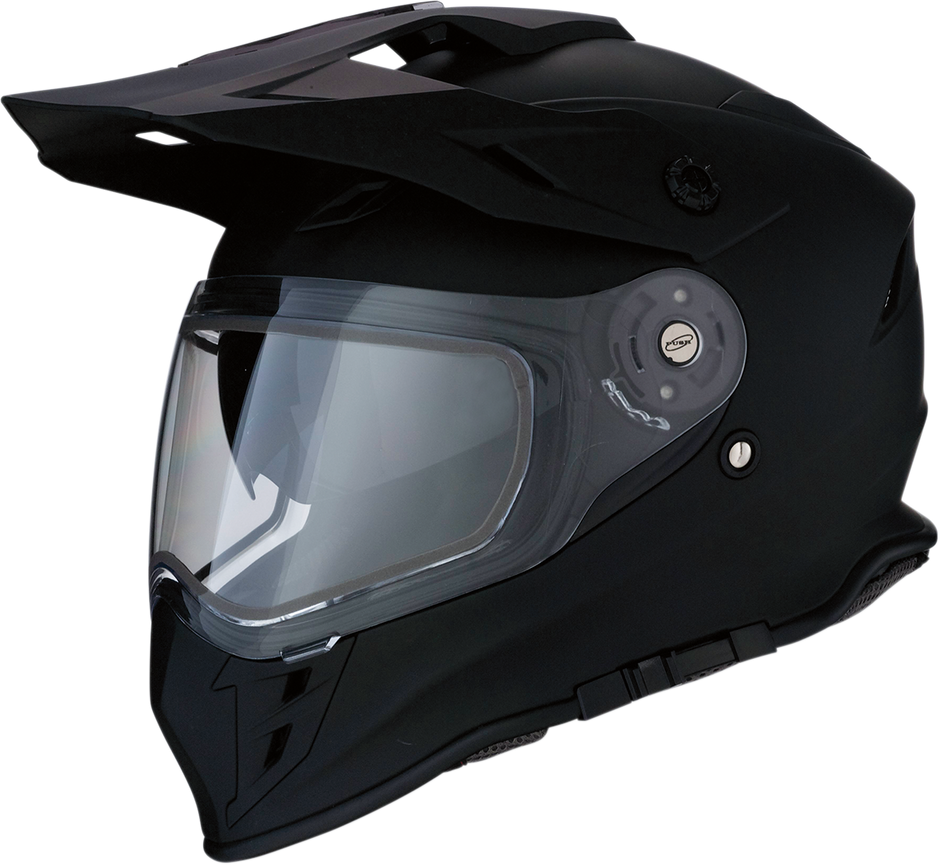 Z1R Range Snow Helmet in flat black, adult full face helmet with dual pane visor, size XL, for winter sports.