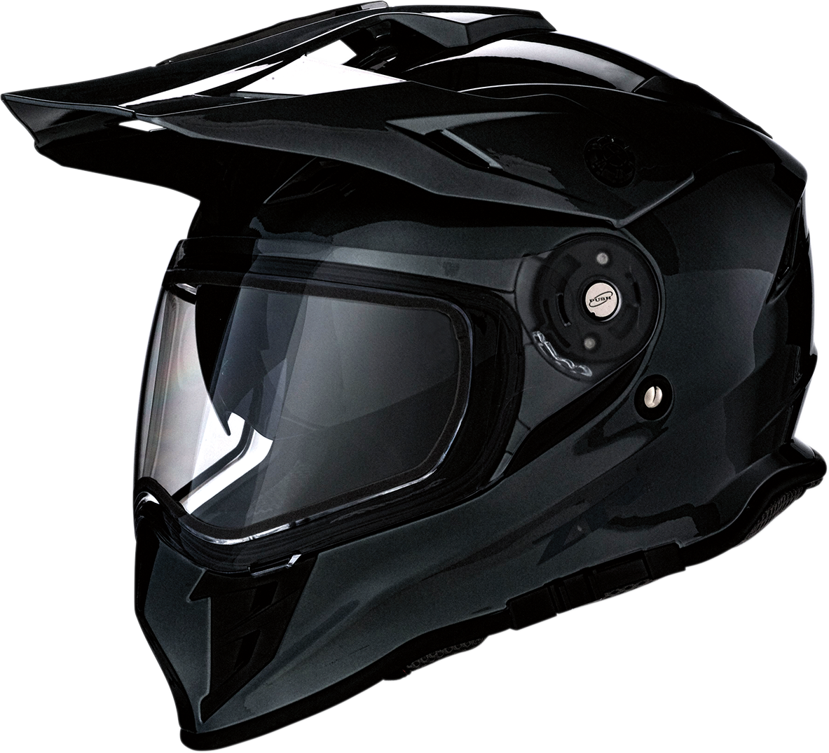 Black Z1R Range Snow Full Face Helmet for adults, medium size, with dual-pane visor and secure strap.