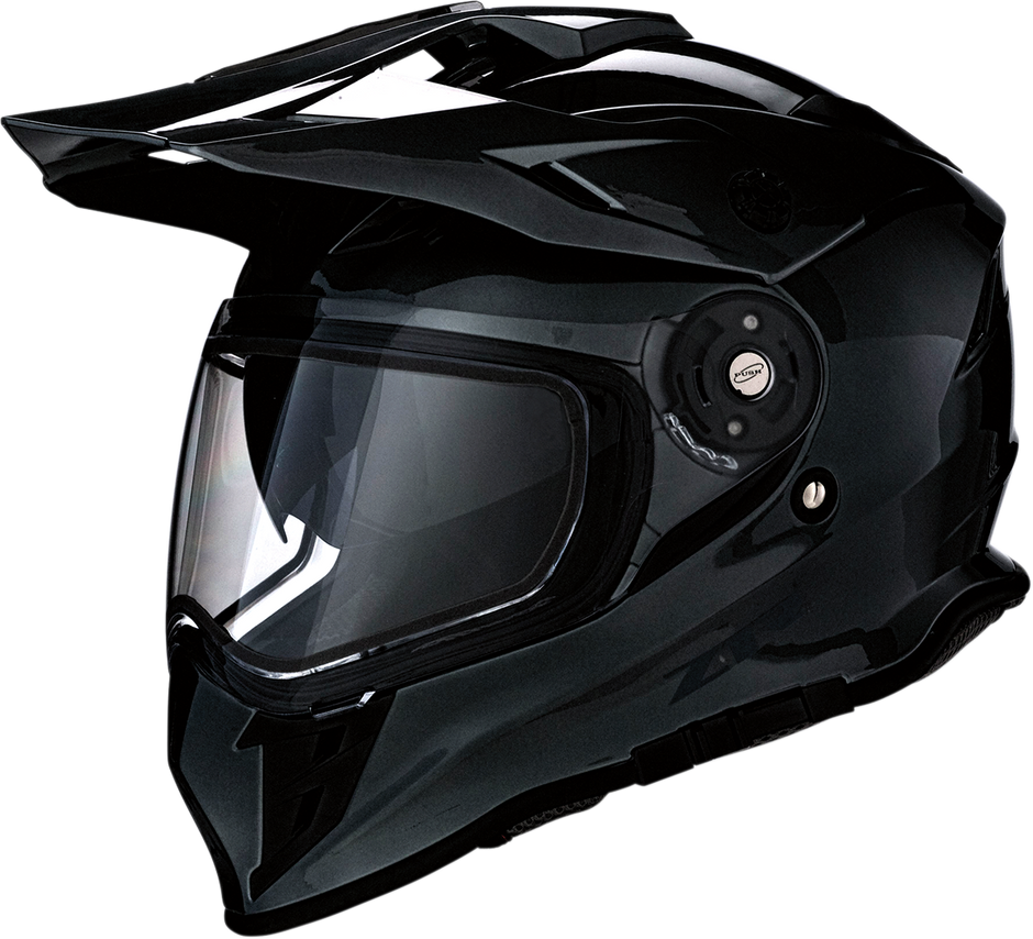 Black Z1R Range Snow Full Face Helmet for adults, medium size, with dual-pane visor and secure strap.