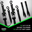 Rhino USA Heavy Duty Ratchet Tie-Downs 2-Pack (Green) 1.6In X 8Ft