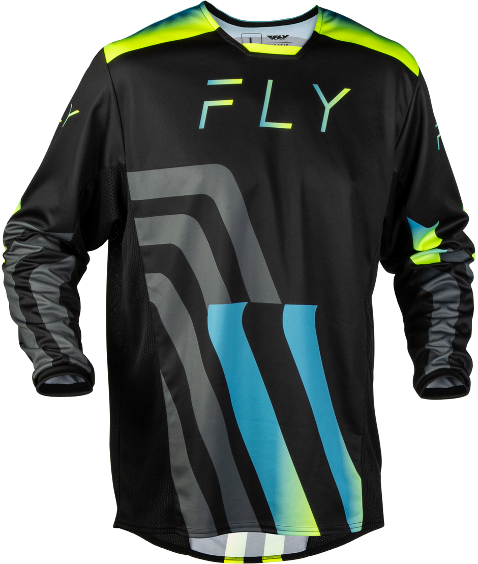 Kinetic Volt Jersey Black/Grey/Teal/Yellow Xl