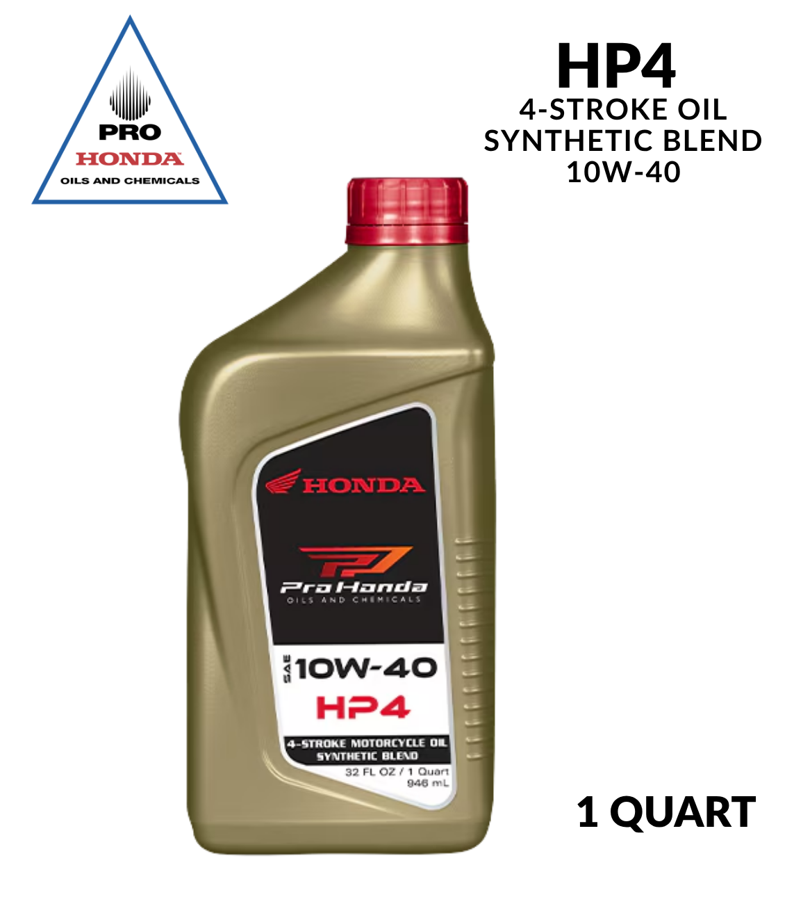 Aceite de motor de 4 tiempos Honda HP4 PRO 10W-40 (1 CUARTO DE GALÓN)
