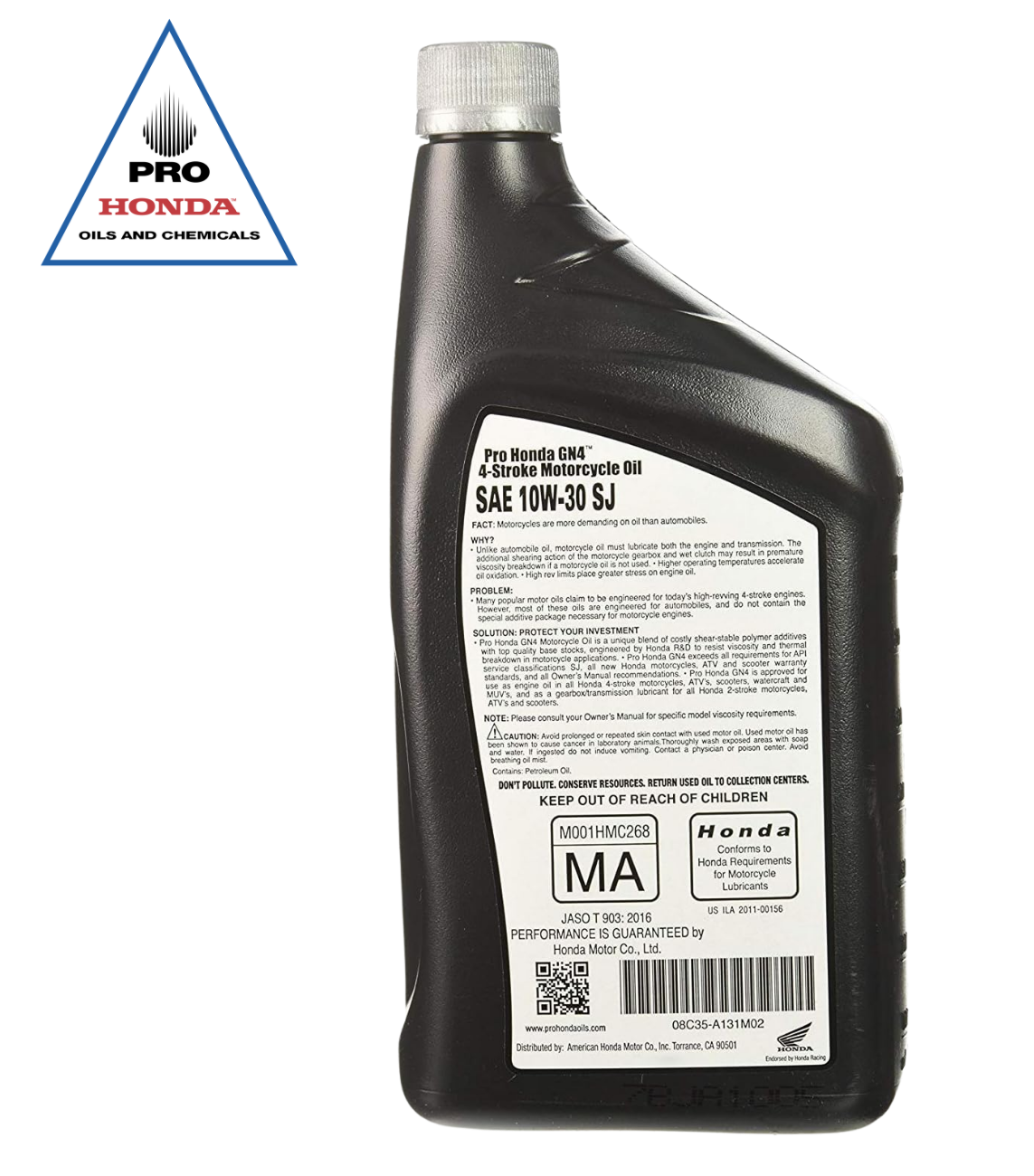 Aceite de motor de 4 tiempos Honda GN4 PRO 10W-30 (2 CUARTOS DE GALÓN)