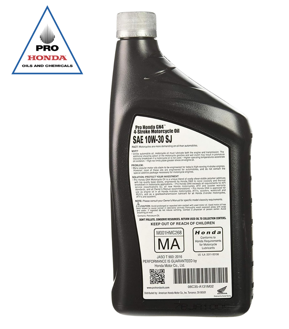 Aceite de motor de 4 tiempos Honda GN4 PRO 10W-30 (1 cuarto de galón)