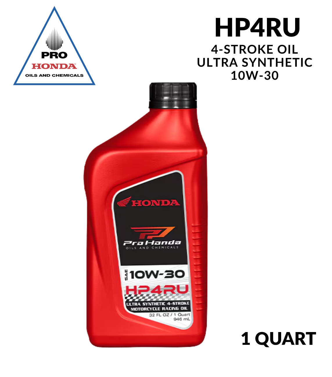 Aceite de motor de carreras de 4 tiempos PRO Honda HP4RU 10W-30 (1 CUARTO DE GALÓN)