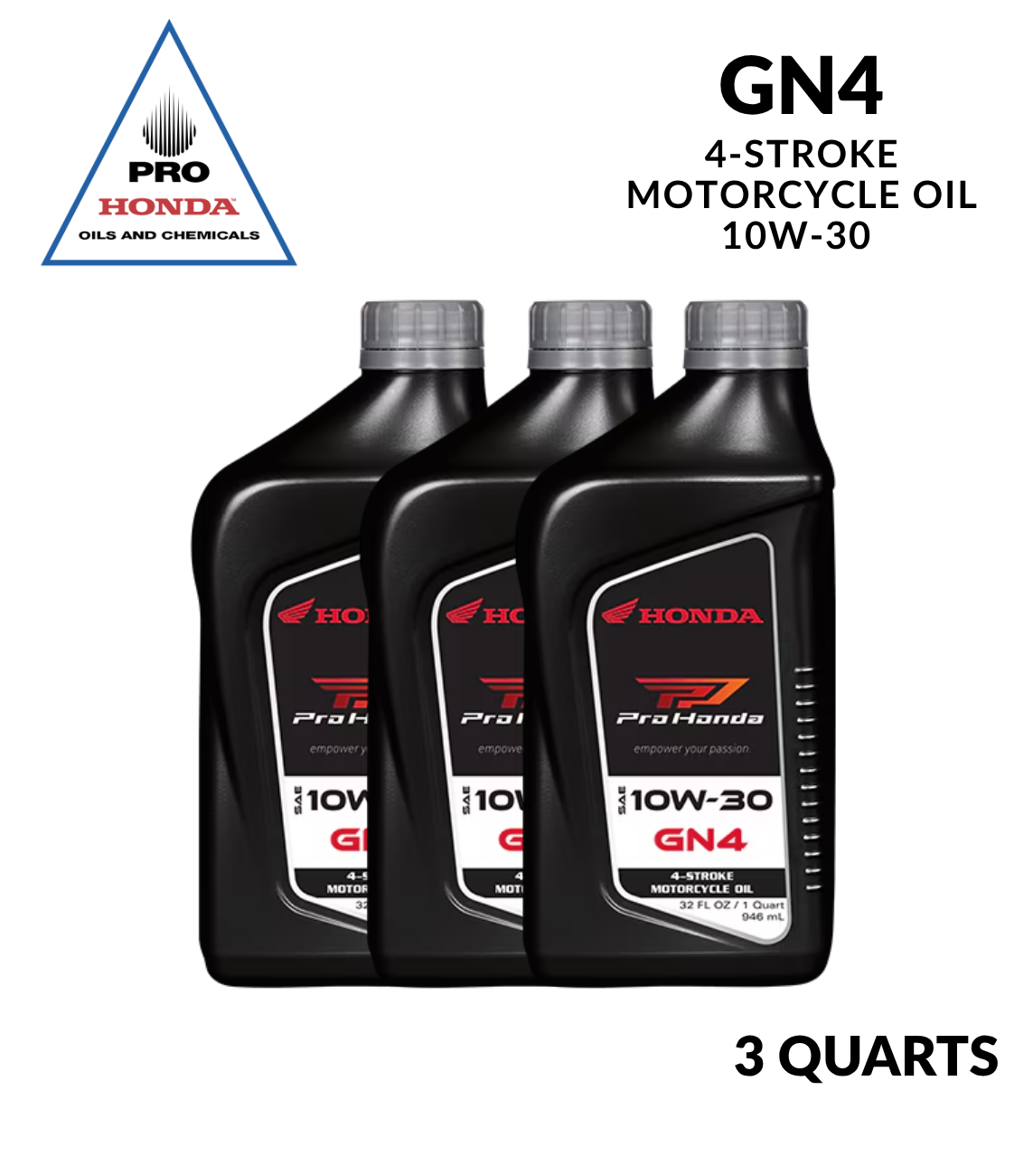 Aceite de motor de 4 tiempos PRO Honda GN4 10W-30 (3 CUARTOS)