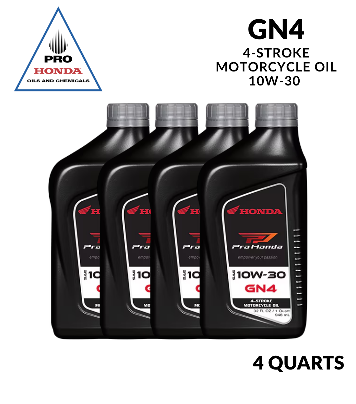 Aceite de motor PRO Honda GN4 4 tiempos 10W-30 (4 CUARTOS)