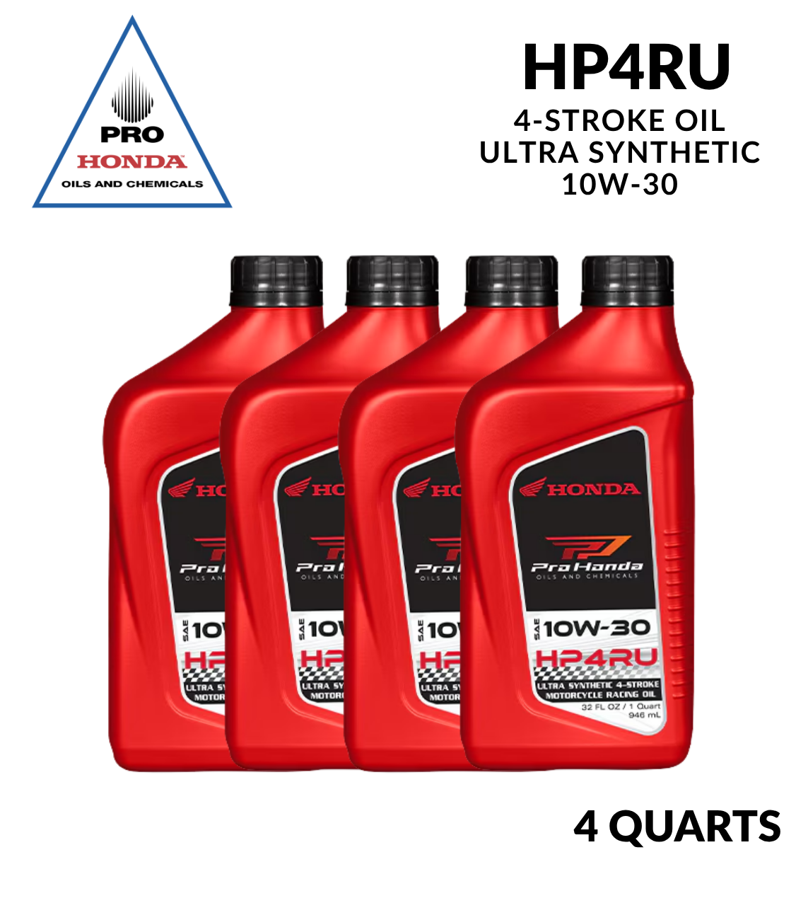 Aceite para motor de carreras de 4 tiempos PRO Honda HP4RU 10W-30 (4 CUARTOS DE GALÓN)