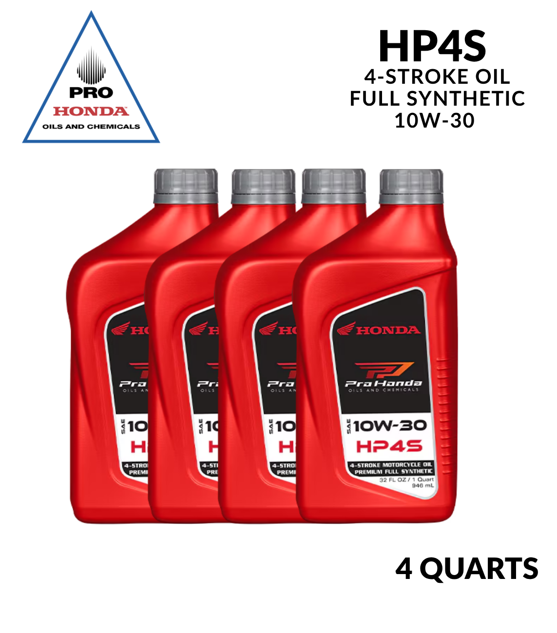 Aceite sintético completo para motor de 4 tiempos PRO Honda HP4S 10W-40 (4 CUARTOS DE GALÓN)