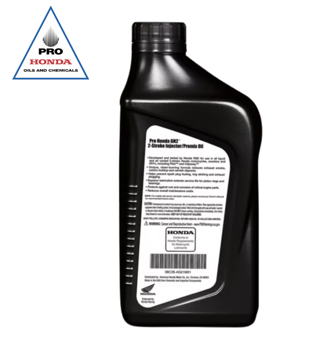 Aceite PRO Honda GN2 para inyección/premezcla de 2 tiempos (1 CUARTO DE GALÓN)