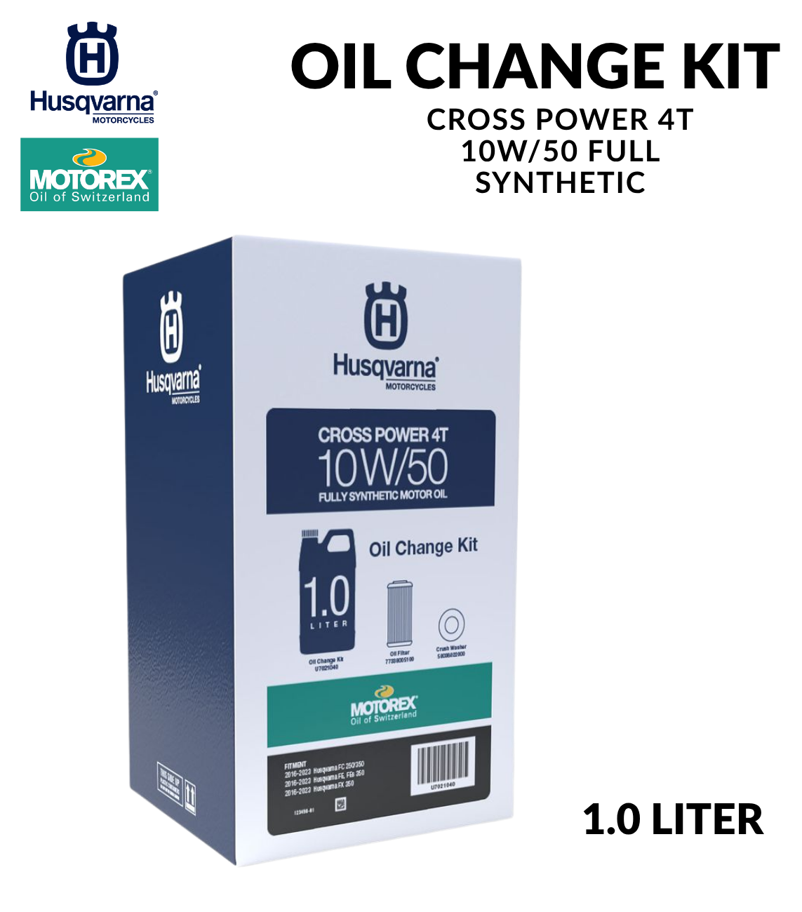 Kit de cambio de aceite Husqvarna Motorex 10W/50 (1.0 Litro)