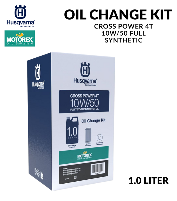 Kit de cambio de aceite Husqvarna Motorex 10W/50 (1.0 Litro)