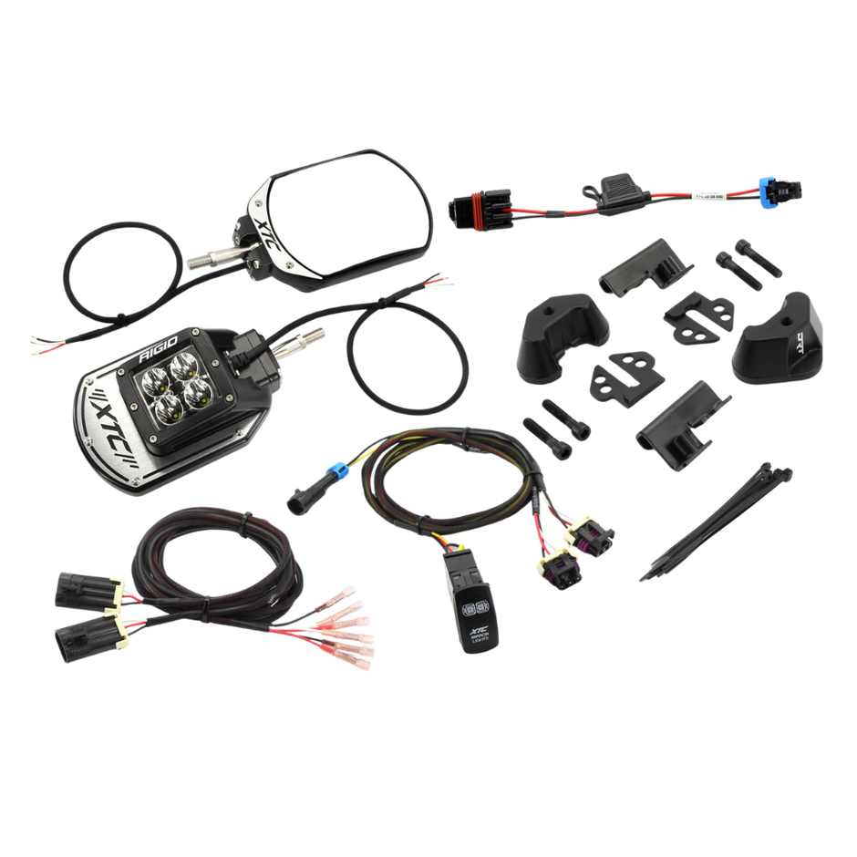 Side View Mirror Kit Six12 Lit Pol